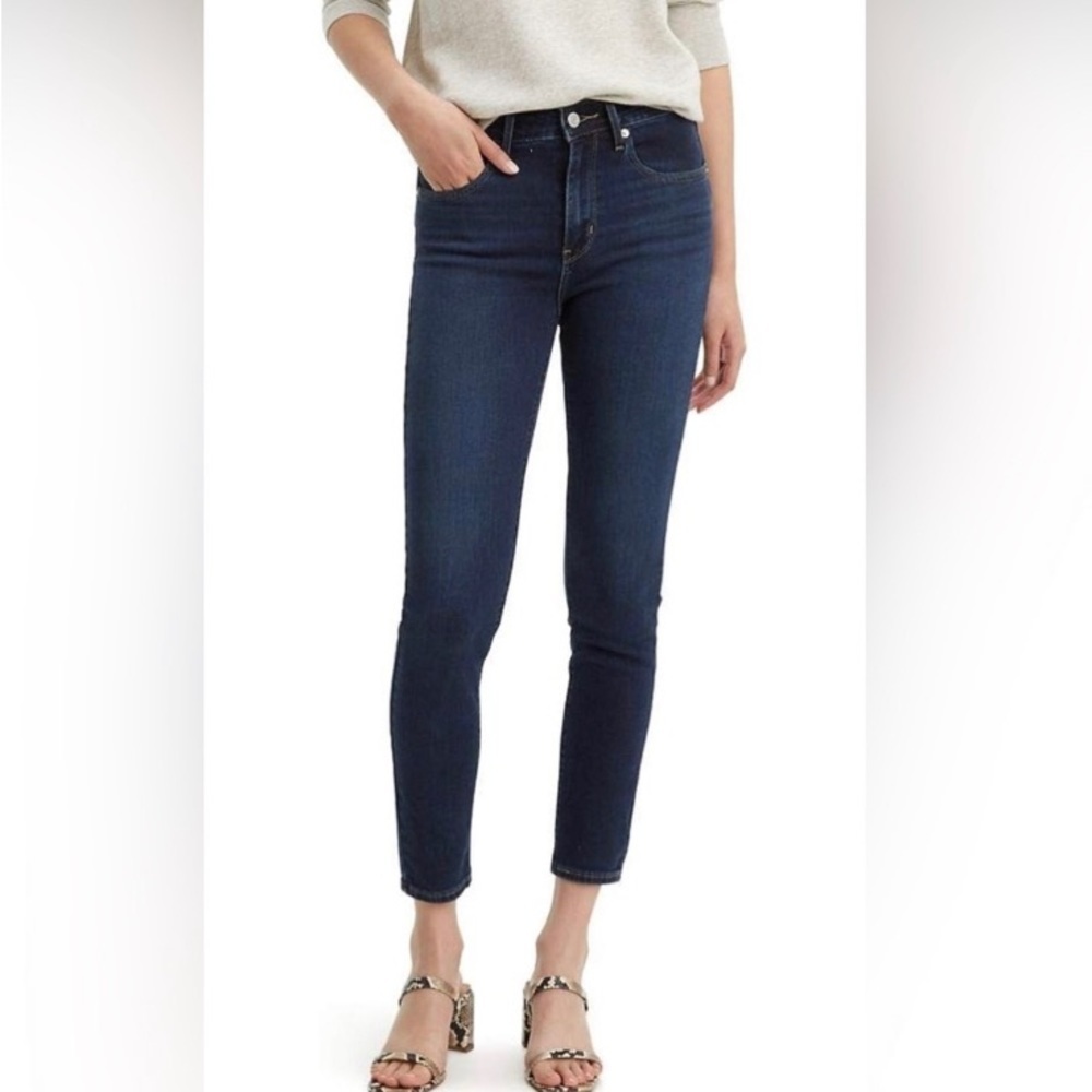 LEVIS 721 High Rise Skinny Jeans Dark Wash Stretch Denim Women's Size W33 L30